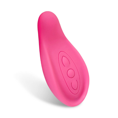 Product image of a rose colored LaVie lactation massager on a white background