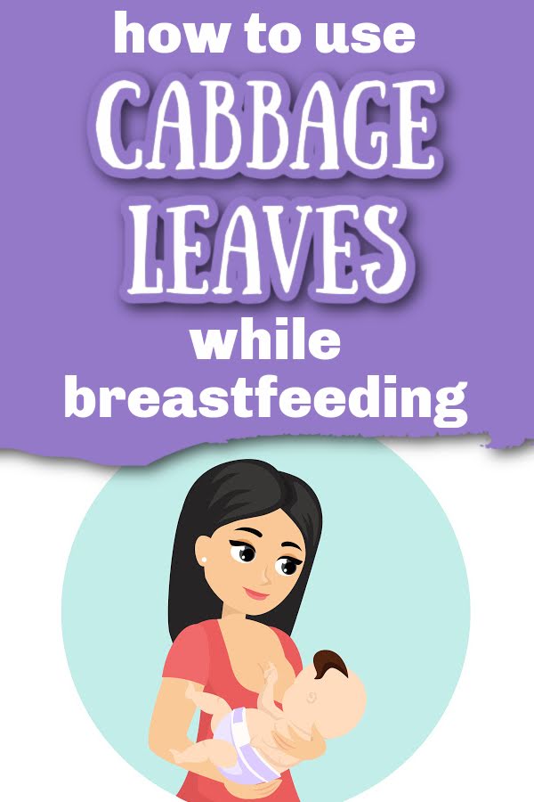 illustration of a woman breastfeeding with text overlay How to Use Cabbage Leaves While Breastfeeding