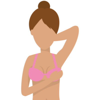 illustration of woman in breast pain
