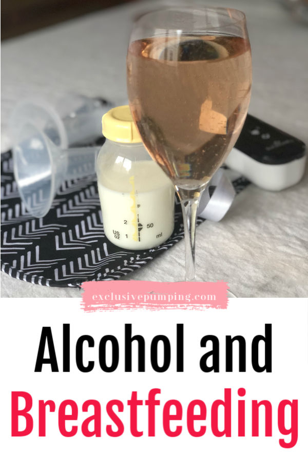 Alcohol and Breastfeeding: When Do You Need to Pump and Dump: A glass of rose wine with a Baby Buddha breast pump and a Medela bottle of breast milk in the background