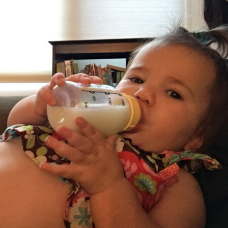 baby drinking a bottle