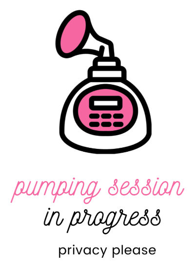 pink electric breast pump PUMPING SESSION IN PROGRESS privacy please