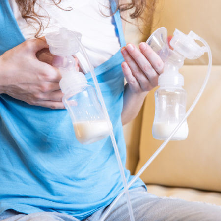 woman pumping breast milk