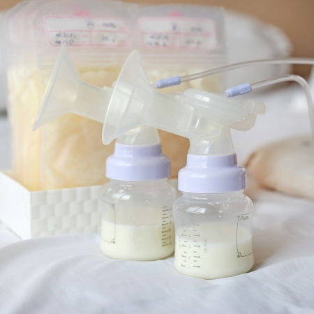 breast pump with baby
