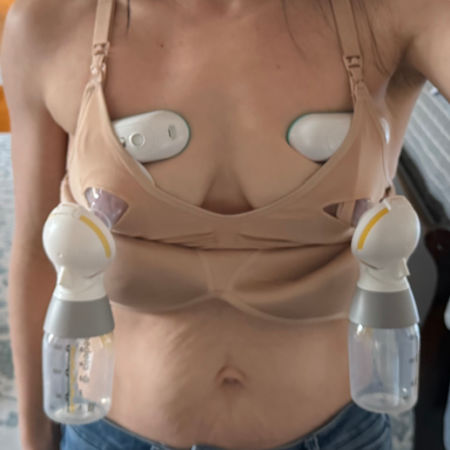 woman using lavie lactation massagers