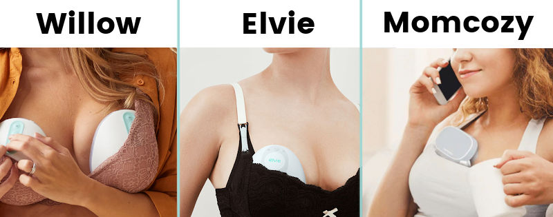 Willow vs Elvie vs Momcozy breast pumps