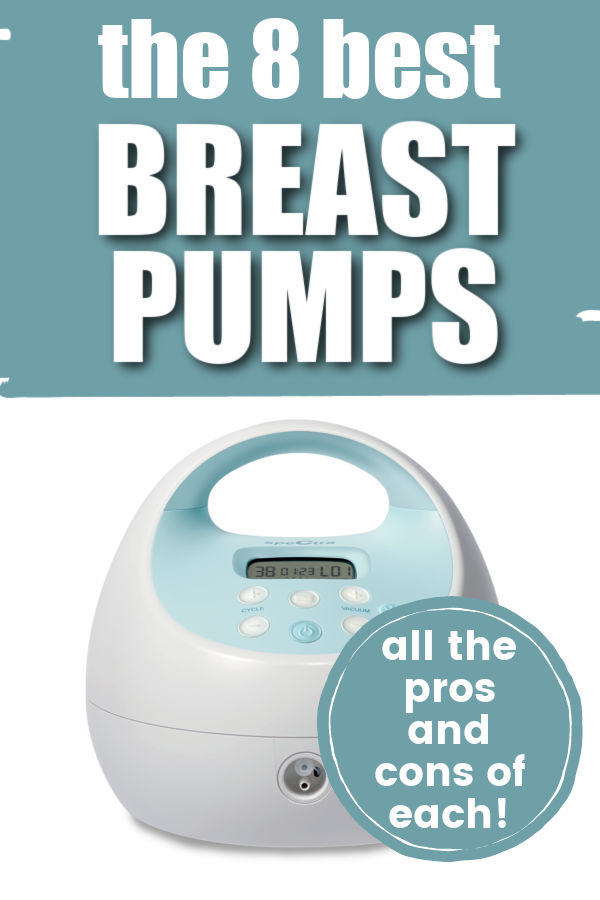 Spectra breast pump with text overlay the 8 best breast pumps - all the pros and cons of each!