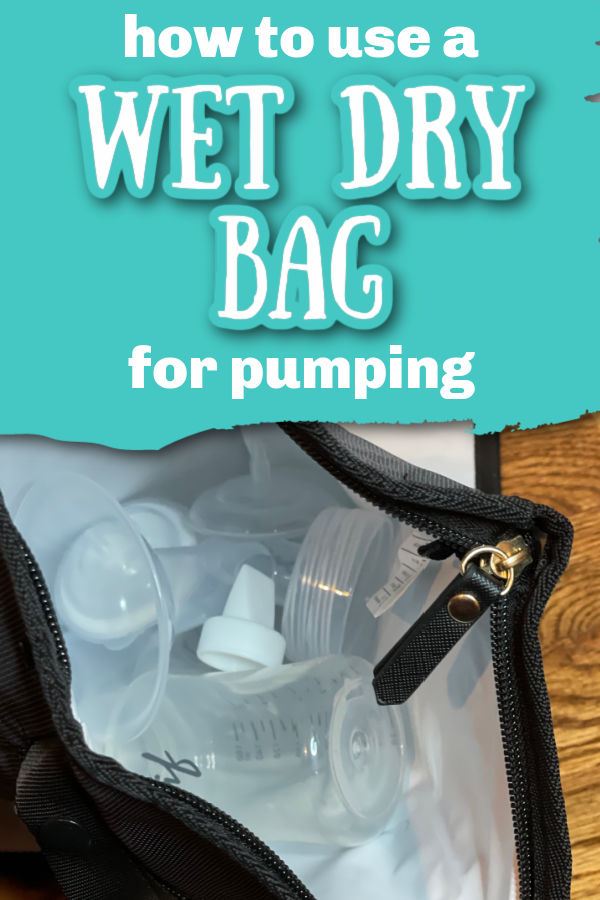 How to Use a Wet Dry Bag for Pumping | Black Idaho Jones Wet Dry bag with Motif Luna pump parts in it