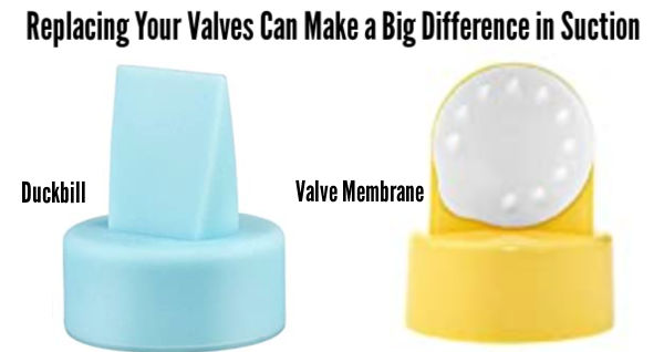 Replacing your valves can make a big difference in breast pump suction