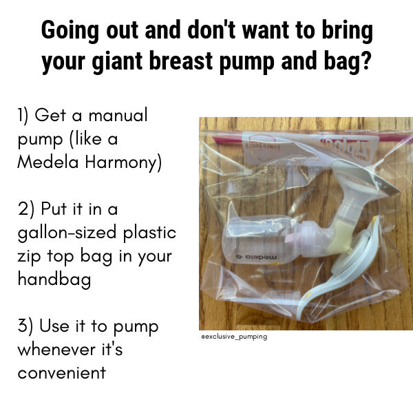 going out and don't want to bring your breast pump bag? use a manual breast pump