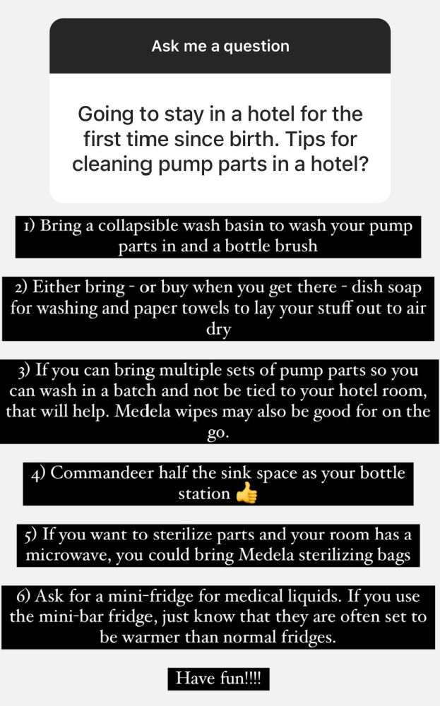 how to wash pump parts in a hotel