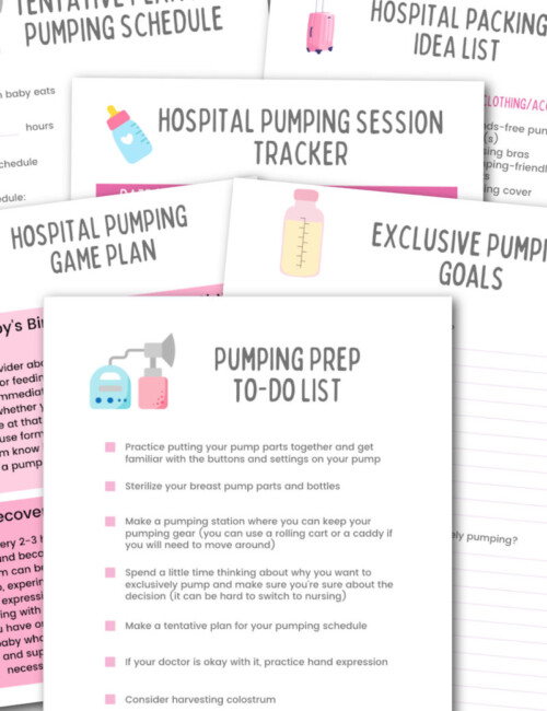 pumping from birth planner