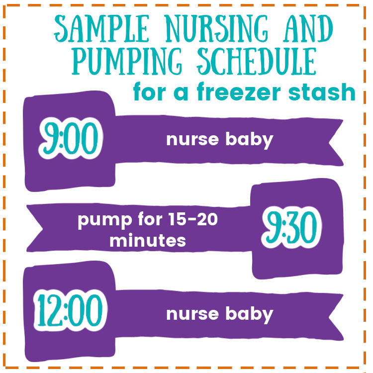sample nursing and pumping schedule for a freezer stash