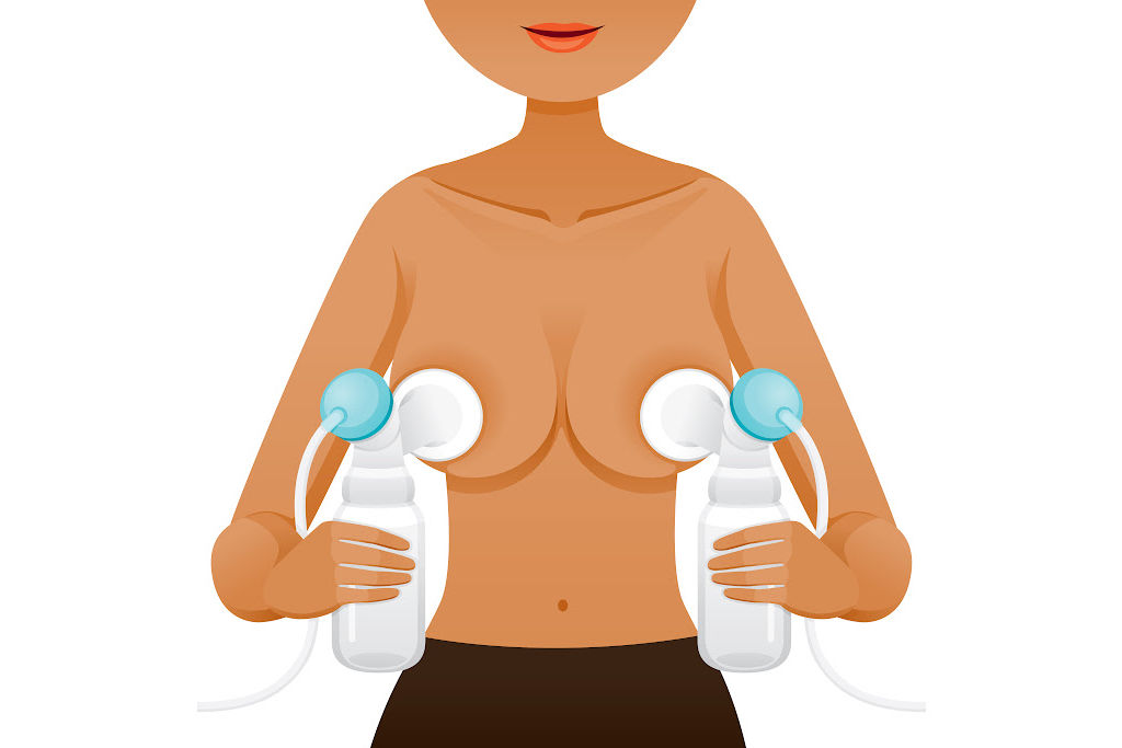 woman pumping breast milk