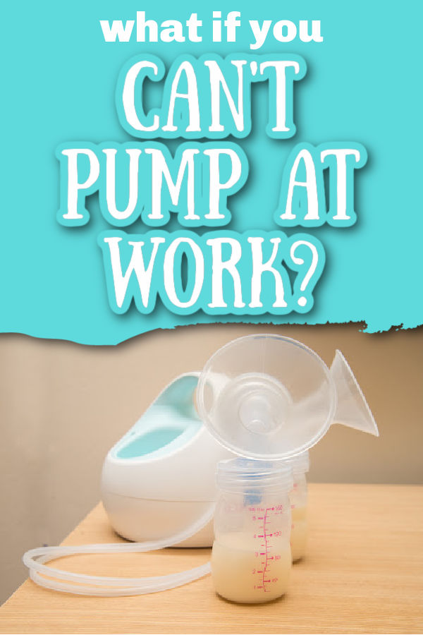 Spectra breast pump on a table with text overlay what if you can't pump at work?