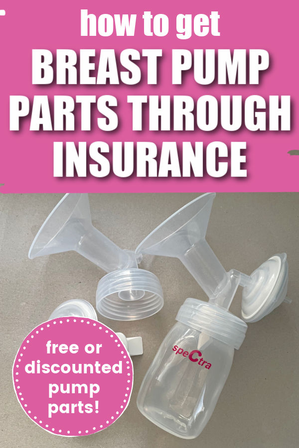 Spectra breast pump parts on a flat surface with text overlay How to Get Breast Pump Parts through Insurance - free or discounted pump parts