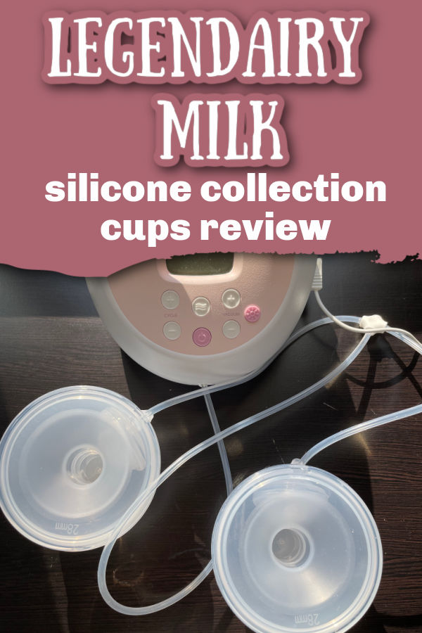 A Spectra S2 breast pump connected to Legendairy Milk Silicone Collection cups on a black surface with text overlay Legendairy Milk Silicone Collection Cups Review